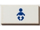 Part No: 87079pb1174  Name: Tile 2 x 4 with Blue Baby in Diaper Silhouette Pattern (Sticker) - Set 40346