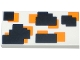Part No: 87079pb1187  Name: Tile 2 x 4 with Black and Orange Geometric Overlapping Squares and Rectangles Pattern