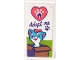 Part No: 87079pb1205  Name: Tile 2 x 4 with Dark Purple 'Adopt me' and Paw Print, Coral Heart and Cat in a Box Pattern (Sticker) - Set 41699