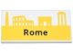 Part No: 87079pb1236  Name: Tile 2 x 4 with Black 'Rome' on Yellow Landmark Skyline Pattern