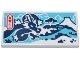 Part No: 87079pb1295  Name: Tile 2 x 4 with Dark Blue Dragon, Landscape, White Volcano, Medium Azure Sky, and Red Ninjago Logogram 'ART' Pattern (Sticker) - Set 71799