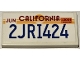 Part No: 87079pb1380  Name: Tile 2 x 4 with License Plate 'CALIFORNIA', 'JUN', '2001' and '2JRI424' Pattern (Sticker) - Set 42111