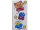 Part No: 87079pb1393  Name: Tile 2 x 4 with Orange, Red, Blue and Yellow Drawings of Happy Fox, Angry Ladybug, Sad Bee and Smileys Pattern