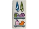Part No: 87079pb1527  Name: Tile 2 x 4 with Towels and Spray, Loofahs, Soap Dispenser and Rubber Duck on Shelves Pattern (Sticker) - Set 41718