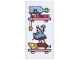 Part No: 87079pb1708  Name: Tile 2 x 4 with Bright Pink Shelves, Metallic Light Blue Ship in a Bottle and Dancers Statue and Book, Locket and Seashell Pattern (Sticker) - Set 43299