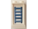 Part No: 87544pb073  Name: Panel 1 x 2 x 3 with Side Supports - Hollow Studs with Dark Azure Towel Rack Pattern (Sticker) - Set 41339
