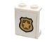 Part No: 87552pb055  Name: Panel 1 x 2 x 2 with Side Supports - Hollow Studs with Gold Police Badge Pattern (Sticker) - Set 60140