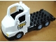 Part No: 87700c03pb01  Name: Duplo Truck Large Cab with Black 4 x 8 Flatbed Plate and Zoo Pattern