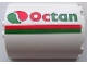 Part No: 87926pb002R  Name: Cylinder Half 3 x 6 x 6 with 1 x 2 Cutout with Red and Green Stripes and Octan Logo Pattern Model Right Side (Sticker) - Set 7939
