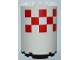Part No: 87926pb003  Name: Cylinder Half 3 x 6 x 6 with 1 x 2 Cutout with Red and White Large Checkered Pattern, 5 Squares Per Row (Sticker) - Set 3182