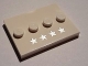 Part No: 88646pb004  Name: Tile, Modified 3 x 4 with 4 Studs in Center with 4 Silver Stars Pattern