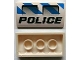 Part No: 88930pb021  Name: Slope, Curved 2 x 4 x 2/3 with Bottom Tubes with 2 Air Intakes, 'POLICE' and Blue and White Danger Stripes Pattern (Sticker) - Set 7970