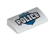 Lot ID: 348473811  Part No: 88930pb037  Name: Slope, Curved 2 x 4 x 2/3 with Bottom Tubes with 'POLICE' over Blue Badge Pattern