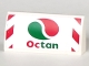 Part No: 88930pb057  Name: Slope, Curved 2 x 4 x 2/3 with Bottom Tubes with Octan Logo and Red and White Danger Stripes on Outside Edges Pattern (Sticker) - Set 60022