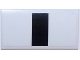 Part No: 88930pb062  Name: Slope, Curved 2 x 4 x 2/3 with Bottom Tubes with Thick Black Stripe on White Background Pattern (Sticker) - Set 75874