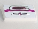 Part No: 88930pb103  Name: Slope, Curved 2 x 4 x 2/3 with Bottom Tubes with Silver Grille and Magenta Stripe Pattern (Sticker) - Set 41058