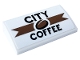 Part No: 88930pb137  Name: Slope, Curved 2 x 4 x 2/3 with Bottom Tubes with 'CITY COFFEE' and Bean Pattern (Sticker) - Set 60233