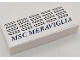Part No: 88930pb204  Name: Slope, Curved 2 x 4 x 2/3 with Bottom Tubes with 20 Silver Windows with Dark Blue Outlines and 'MSC MERAVIGLIA' Pattern (Sticker) - Set 40227