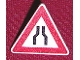 Lot ID: 80983059  Part No: 892pb004  Name: Road Sign 2 x 2 Triangle with Clip with Lane Merge Pattern