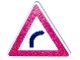 Part No: 892pb005  Name: Road Sign 2 x 2 Triangle with Clip with Curve Ahead Pattern