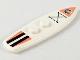 Part No: 90397pb013  Name: Minifigure, Utensil Surfboard Standard with Coral and Black Stripes and Sports Logo Pattern