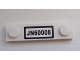 Part No: 92593pb013  Name: Plate, Modified 1 x 4 with 2 Studs without Groove with 'JN60008' Pattern (Sticker) - Set 60008