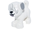Part No: 93088pb18  Name: Dog, Mini Doll Style, Puppy, Standing with Fur over Eyes, Light Bluish Gray Ears, Black Nose, Open Mouth with Bright Pink Short Tongue Pattern (Disney Max)