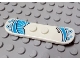 Part No: 93218pb02  Name: Minifigure, Utensil Snowboard Small with Dark Azure Circles and Curved Stripes, Black Dots and '48mm' Pattern