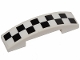 Part No: 93273pb092  Name: Slope, Curved 4 x 1 x 2/3 Double with Black and White Checkered Pattern (Sticker) - Set 31094