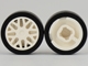 Part No: 93595c01  Name: Wheel 11mm D. x 6mm with 8 'Y' Spokes with Black Tire 14mm D. x 6mm Solid Smooth (93595 / 50945)