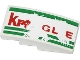 Part No: 93606pb017  Name: Slope, Curved 4 x 2 with 3 Worn Green Lines and Red 'krAGLE' Pattern (Sticker) - Set 70809