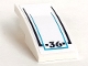 Part No: 93606pb100  Name: Slope, Curved 4 x 2 with '36' and Dark Blue Stripes Pattern (Sticker) - Set 60221