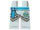 Part No: 970c00pb1650  Name: Hips and Legs with Medium Azure Sash, Ninjago Logogram Letter Z in Circle, Light Bluish Gray Robe Ends with Gold Trim, Knee Pads and Toes Pattern