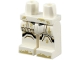 Part No: 970c00pb1908  Name: Hips and Legs with SW Stormtrooper Black and Dark Tan Markings and Tan Dirt Stains Pattern