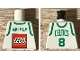 Part No: 973bpb183a  Name: Torso NBA Boston Celtics #8 Walker (White Jersey) and LEGO Logo on Back Pattern