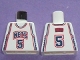 Lot ID: 386998698  Part No: 973bpb282  Name: Torso NBA New Jersey Nets #5 (White Jersey) Pattern