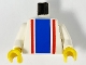 Part No: 973p02c01  Name: Torso Vertical Striped Blue/Red Pattern / White Arms / Yellow Hands