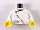 Part No: 973p0bc01  Name: Torso Jacket with Black Zippers and Neck Pattern / White Arms / Yellow Hands