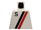 Lot ID: 352014991  Part No: 973p14  Name: Torso Town with Letter S and Black and Red Stripes Pattern