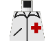 Lot ID: 361493469  Part No: 973p24  Name: Torso Hospital Shirt with Collar, Pocket, and Red Cross Pattern