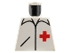 Lot ID: 277948313  Part No: 973p24  Name: Torso Hospital Shirt with Collar, Pocket, and Red Cross Pattern