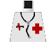 Lot ID: 372372674  Part No: 973p25  Name: Torso Hospital Red Cross Shirt and Stethoscope Pattern
