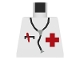 Lot ID: 383318957  Part No: 973p25  Name: Torso Hospital Red Cross Shirt and Stethoscope Pattern