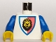 Part No: 973p4dc02  Name: Torso Castle Royal Knights Lion Head on Red/White Shield Pattern / Blue Arms / Yellow Hands