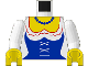 Lot ID: 364701093  Part No: 973p4nc01  Name: Torso Castle Crusaders Blue Corset and Necklace Pattern (Maiden) / White Arms / Yellow Hands