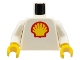 Part No: 973p60c01  Name: Torso Shell Logo Large Pattern / White Arms / Yellow Hands