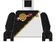 Part No: 973p6bc02  Name: Torso Space Futuron Black Pattern, Gold Zipper and Classic Logo / Black Arms / Black Hands