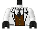 Part No: 973pa4c01  Name: Torso Adventurers Jungle Suit, Brown Vest, Black Tie Pattern / White Arms / Black Hands