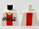 Part No: 973pb0005  Name: Torso Coca-Cola Logo with V-Neck Shirt and Red Stripe Pattern