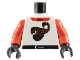 Part No: 973pb0023c01  Name: Torso Racers Race Scorpion Red Pattern / Red Arms / Black Hands